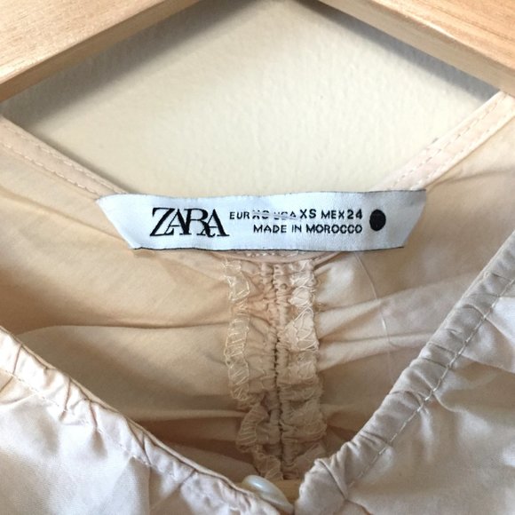 ZARA Cotton Poplin Ruched Blouse, Summer Blouse For Women, Excellent Condition - Picture 9 of 10